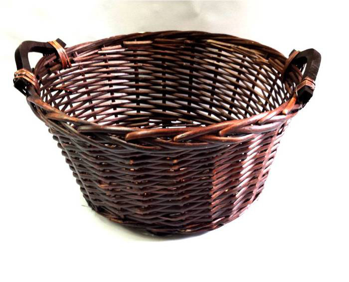 Alcott Hill® Round Stained Willow Wicker Basket Wayfair
